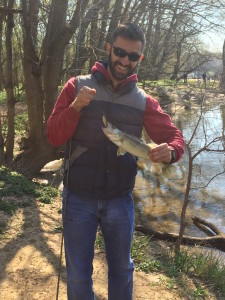 Georgi catches a Walleye